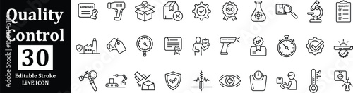 Modern quality control icon representing inspection and approval isolated on transparent background