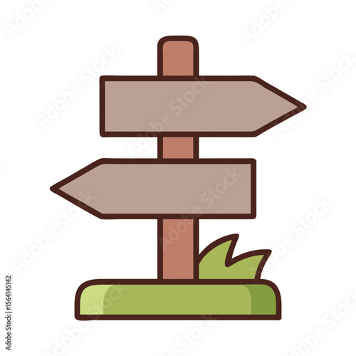Wooden signpost with directional arrows guidance