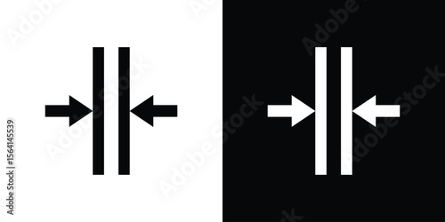 Thickness icon simple flat graphic illustrations. Black and white silhouette vector