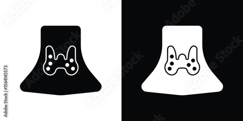 Thyroid icon simple flat graphic illustrations. Black and white silhouette vector