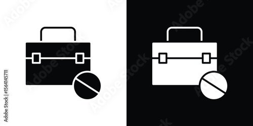 Unemployment icon simple flat graphic illustrations. Black and white silhouette vector