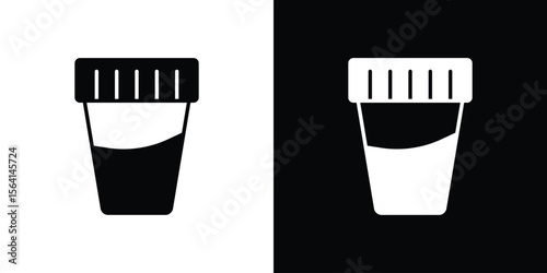 Urine test icon simple flat graphic illustrations. Black and white silhouette vector