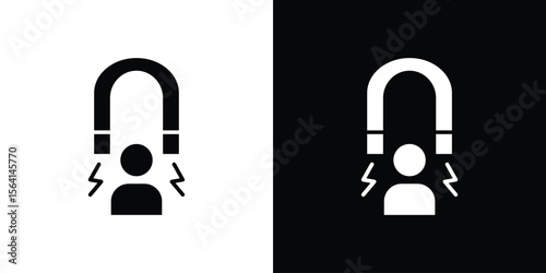 User engagement icon simple flat graphic illustrations. Black and white silhouette vector