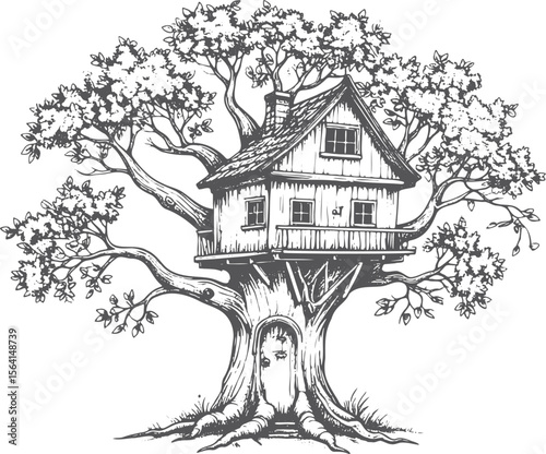 Hand-Drawn Tree House