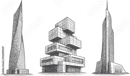 Architectural Visions: Contemporary Building Sketches