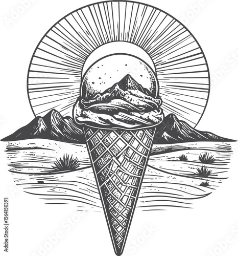 Mountain Scoop: Artistic Dessert Vision