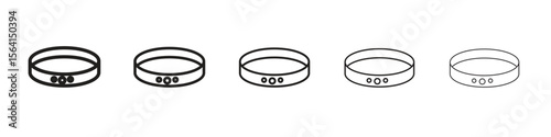 Bracelet icon design in thin editable stroke style for graphic work