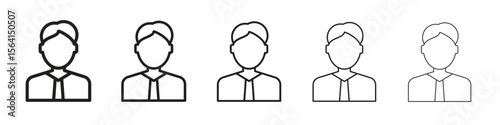 Businessman icon design in thin editable stroke style for graphic work