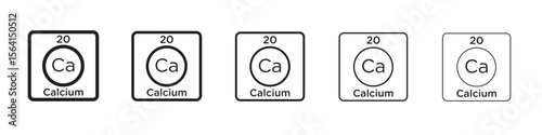 Calcium icon design in thin editable stroke style for graphic work