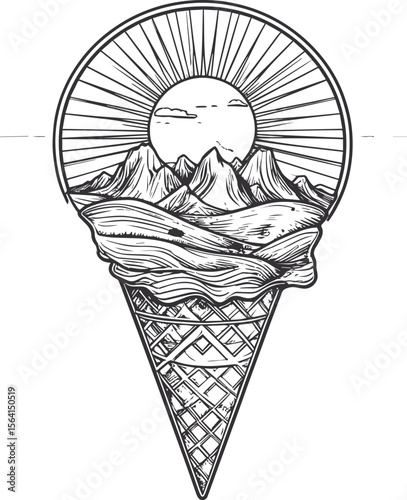 Mountain Scoop: Artistic Dessert Vision