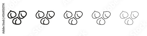 Chickpeas hummus icon design in thin editable stroke style for graphic work