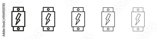 Circuit Breaker icon design in thin editable stroke style for graphic work