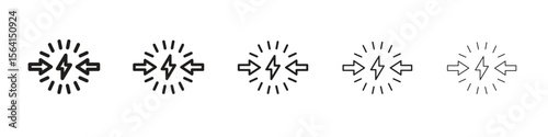 Conflict icon design in thin editable stroke style for graphic work