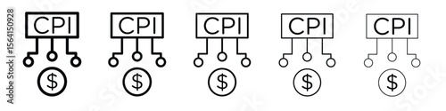 Consumer prices index icon design in thin editable stroke style for graphic work