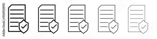 Contract coverage icon design in thin editable stroke style for graphic work
