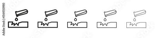 Corrosive substance icon design in thin editable stroke style for graphic work