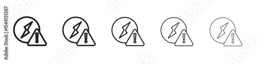 Electric Problem icon design in thin editable stroke style for graphic work