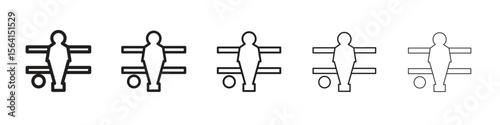 Foosball icon design in thin editable stroke style for graphic work