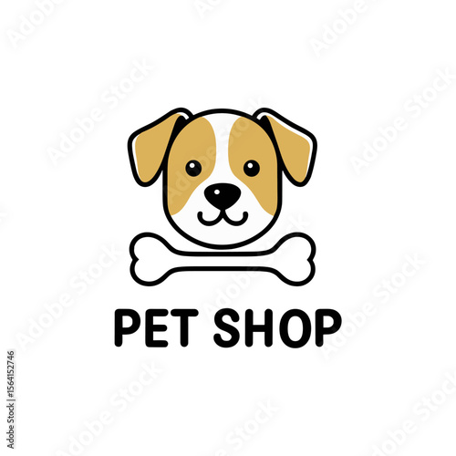 Pet Shop Logo with Dog and Bone