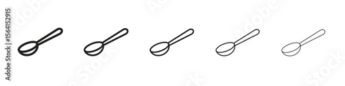 Spoon icon design in thin editable stroke style for graphic work