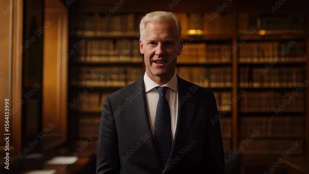Professional in Suit Confidently Smiles Professional in Suit Confidently Smiles
