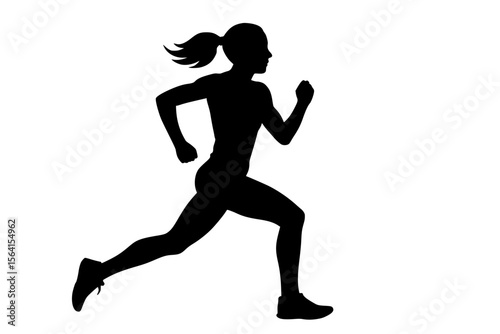 Running Woman Silhouette in Motion