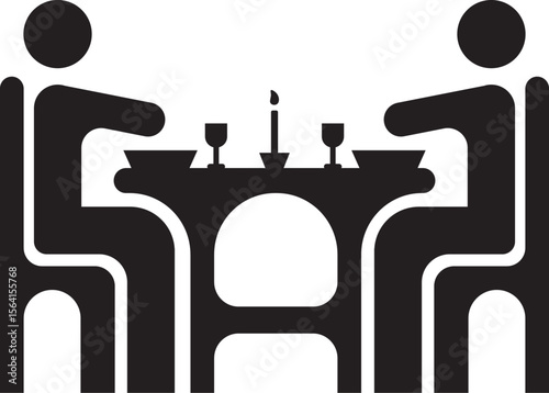 Icon of Couple Dining at Table