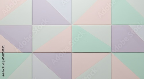 Pastel Geometric Tile Pattern Soft Hues and Modern Design