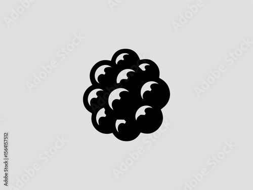 Minimalist black pepper corn vector logo for gourmet spice brands or artisanal markets