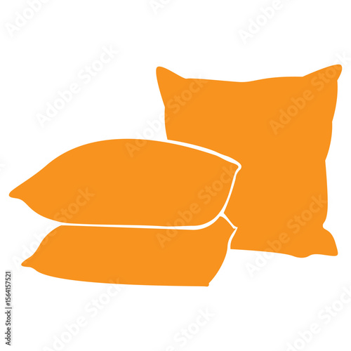 Pillow icon set. Clean bed sheet outline filled solid symbols. Take nap sign. Vector icons