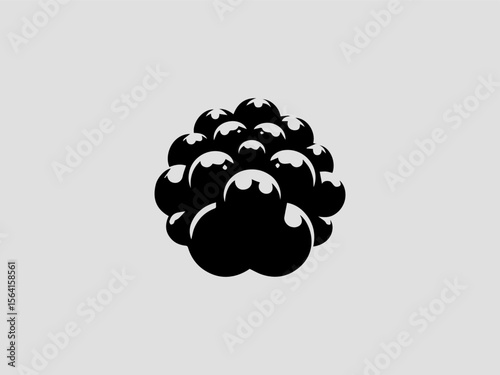 Minimalist black pepper corn vector logo for gourmet spice brands or artisanal markets