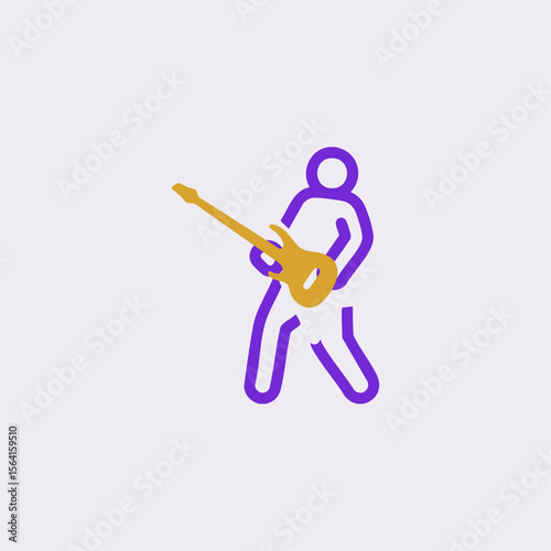 Rockstar Rocking icon logo flat vector design