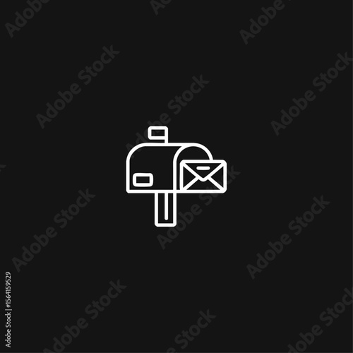 Mailbox icon logo flat vector design