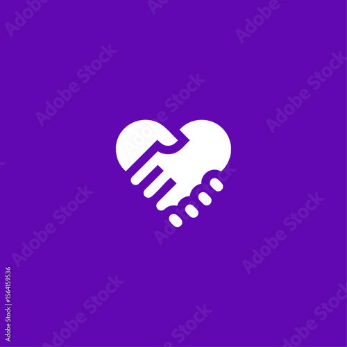 Handshake icon logo flat vector design