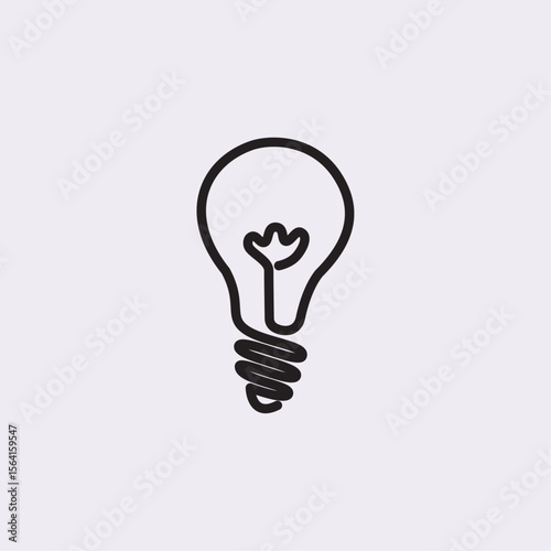  Light bulb icon logo flat vector design