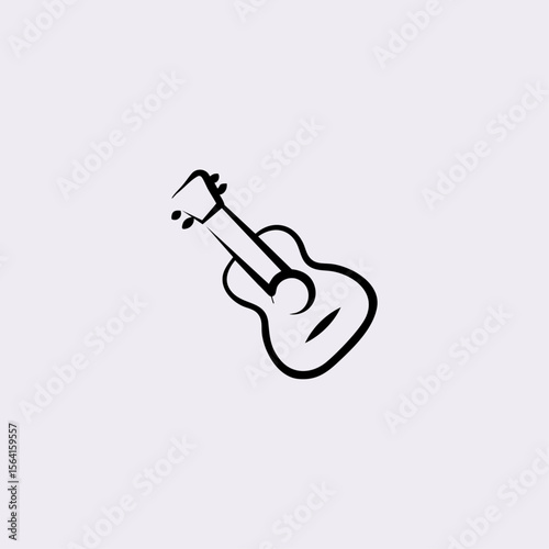 Guitar icon logo flat vector design