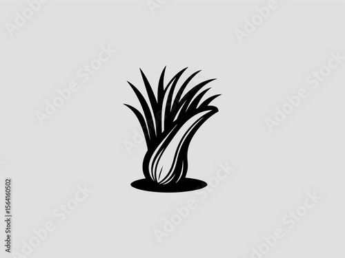Watercolor lemongrass bundle vector logo with dewdrops for spa or aromatherapy brands