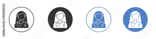 Woman Doctor icon set. for mobile concept and web design.