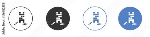 Wooden block icon set. for mobile concept and web design.