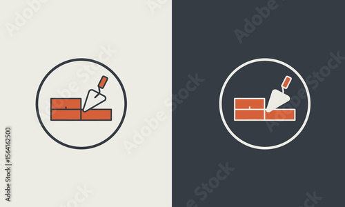 Brick Wall Construction Icon (Light Background)