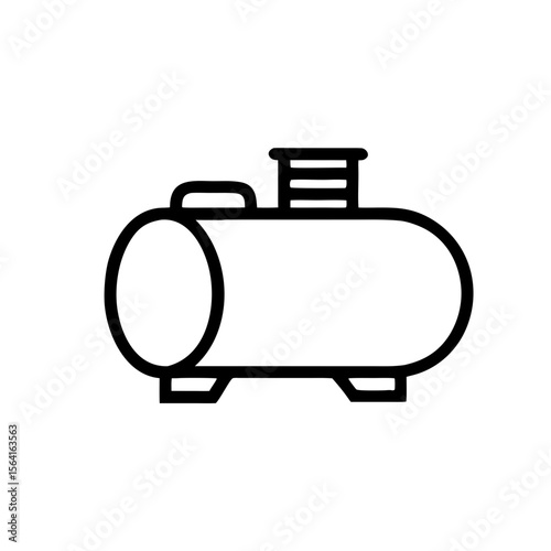 Industrial septic tank in simple line art design, icon, vector  