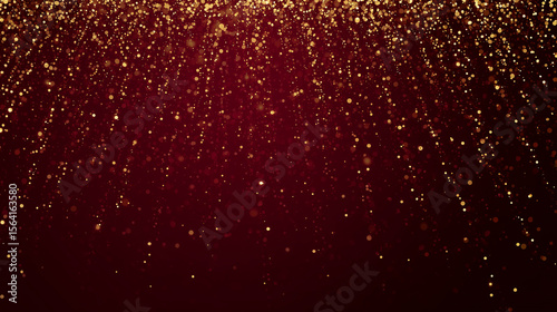 abstract dark red background with gold particles, Christmas or new year background. Beautiful background for Christmas or New Year with copy space. Design for banner, greeting card, invitation card