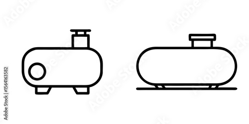 Outline of Septic Tanks in minimalist design and clear lines, icons set, vector  
