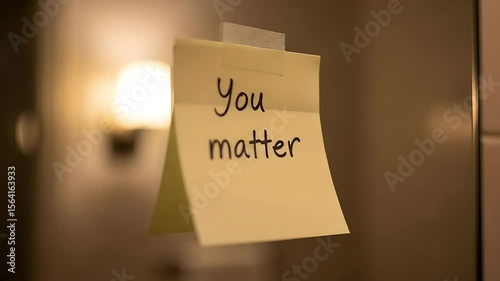 Sticky note with handwritten message 