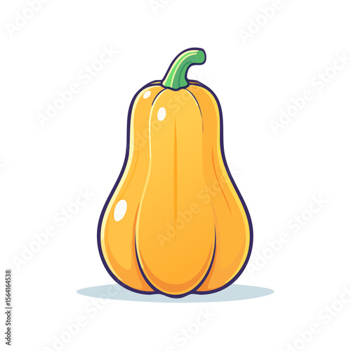 Butternut Squash Food Icon Isolated on a Transparent Background 
