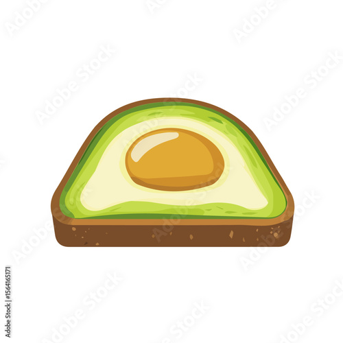 My A Simple flat 2D illustration avocado toast isolated on transparent background, vector, flat design, animation design, simple flat 2D icon, clipart, flat 2D vector