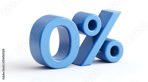 3d blue percent sign isolated on white background. Stock Illustration