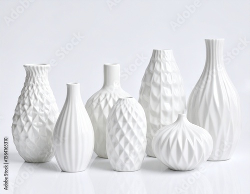 white vase decor on white background