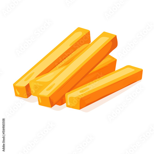 My A Simple flat 2D illustration cheddar sticks isolated on transparent background, vector, flat design, animation design, simple flat 2D icon, clipart, flat 2D vector, design by me