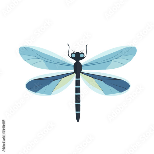 My A Simple flat 2D illustration blue dragonfly isolated on transparent background, vector, flat design, animation design, simple flat 2D icon, clipart, flat 2D vector, design by me. vector icon